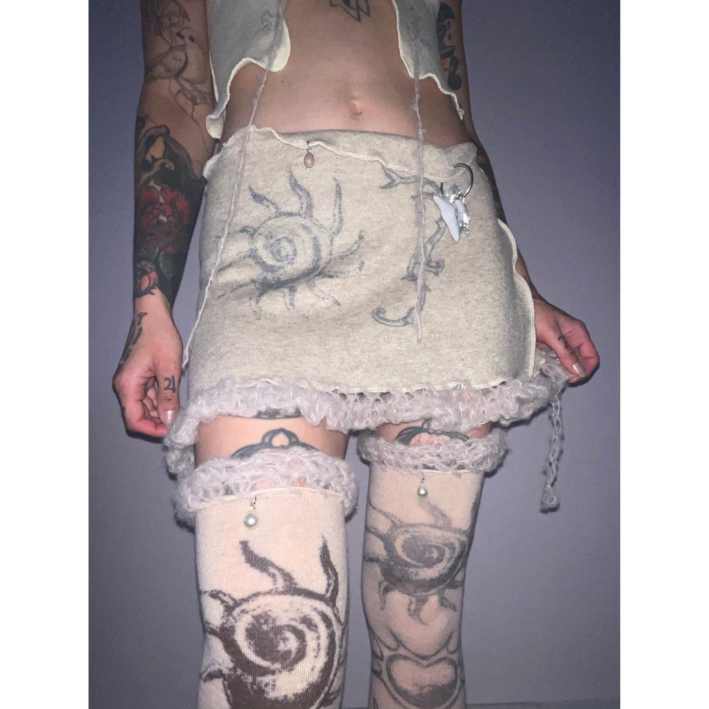 mud swirl knit skirt