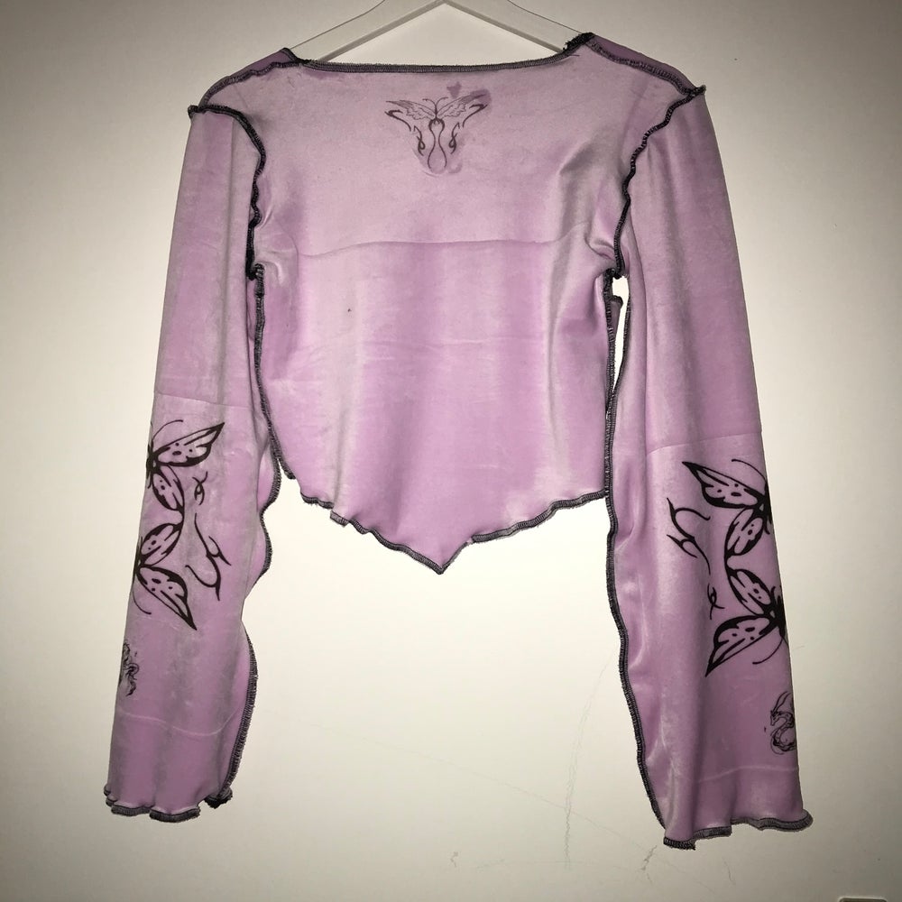 grunge fairy longsleeve with butterfly print and cut outs