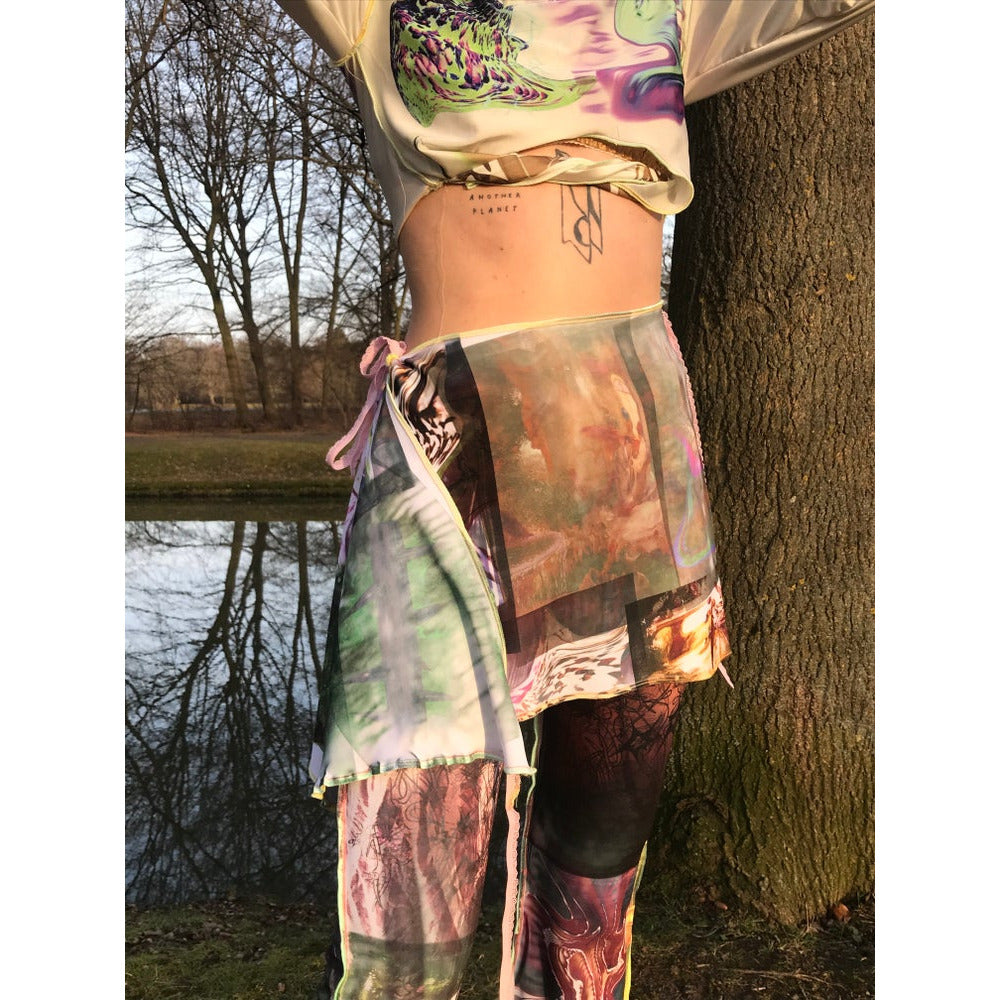 cyber forest wrap skirt