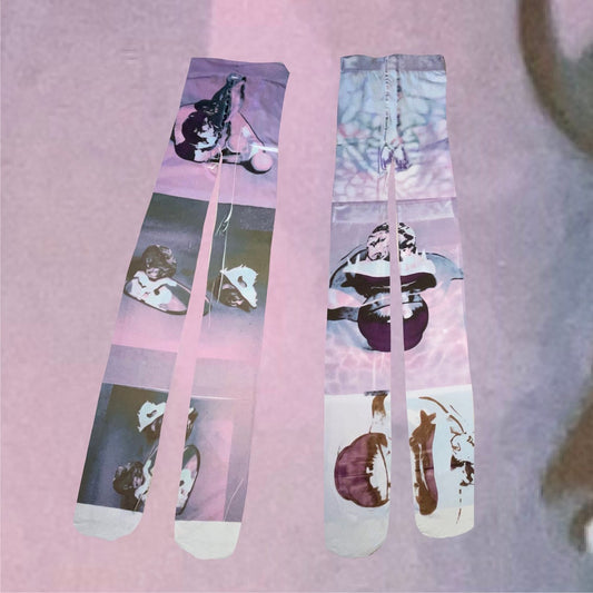 cosmic puddle art print tights