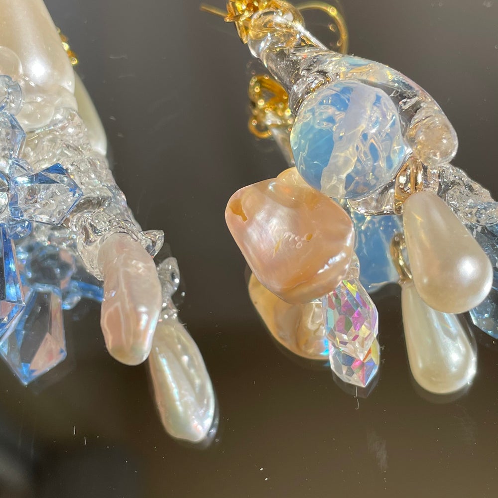 cluster chandelier earrings
