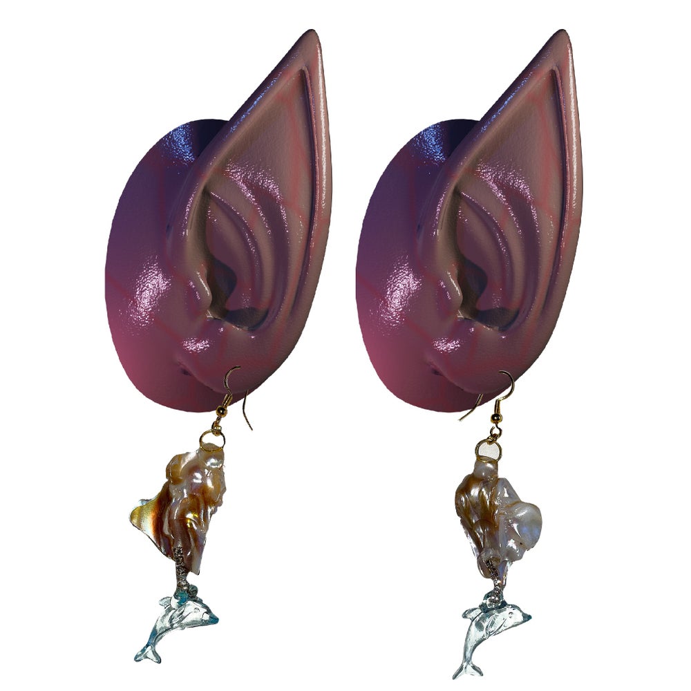 dolphin pearl earrings