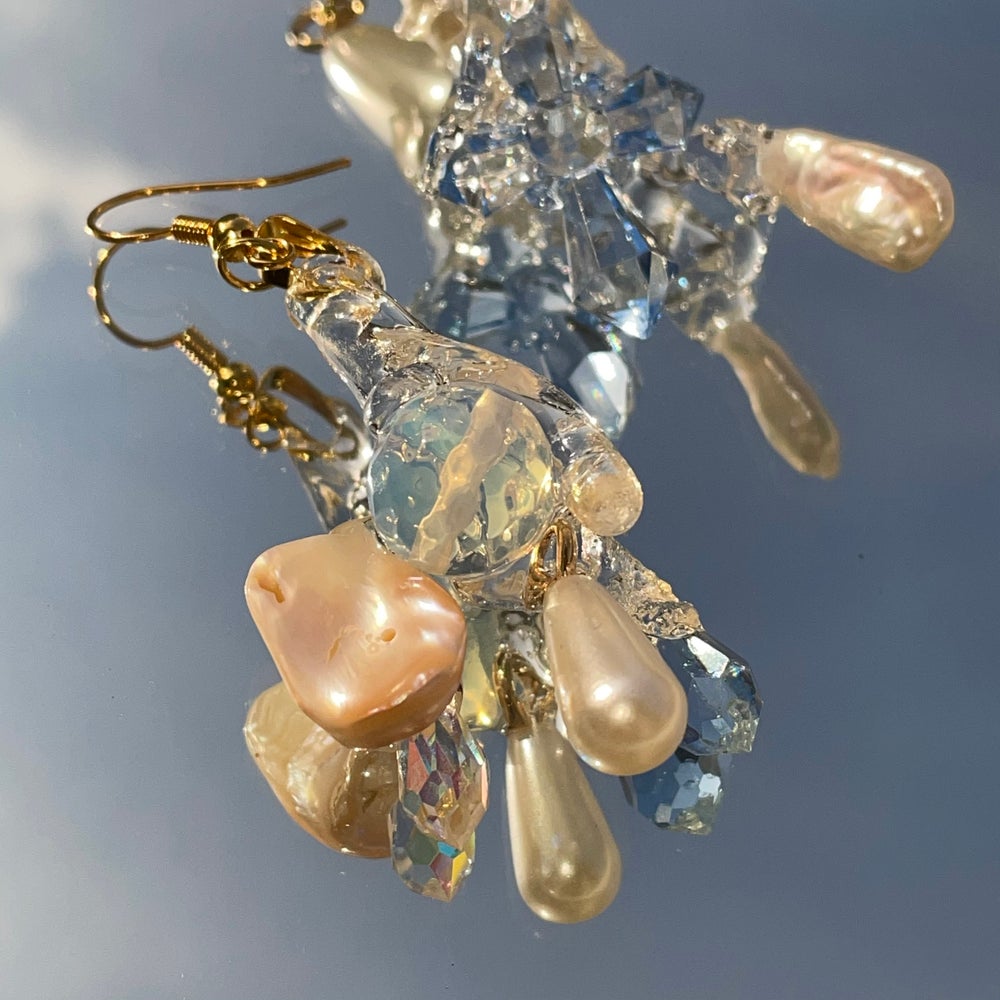 cluster chandelier earrings