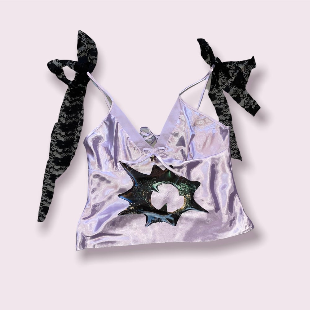 lavender silk fairy top